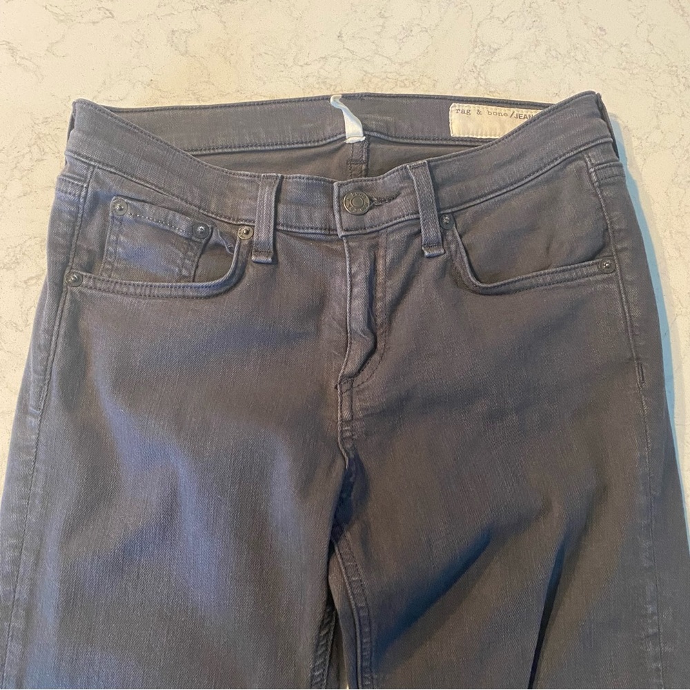 NWOT rag & bone distressed charcoal grey skinny jean - Picture 5 of 13